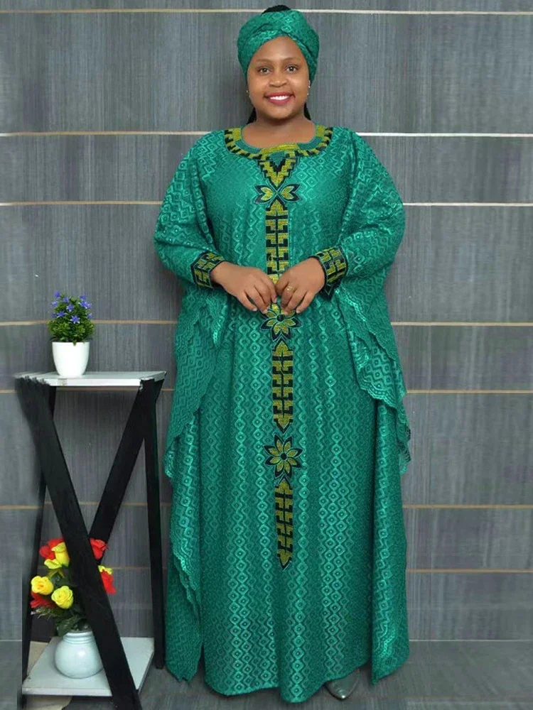 Африканские традиционные платья для женщин, сетчатый халат с вышивкой, большие размеры Boubou, Дубай, мусульманский хиджаб, Абая, свадебные платья