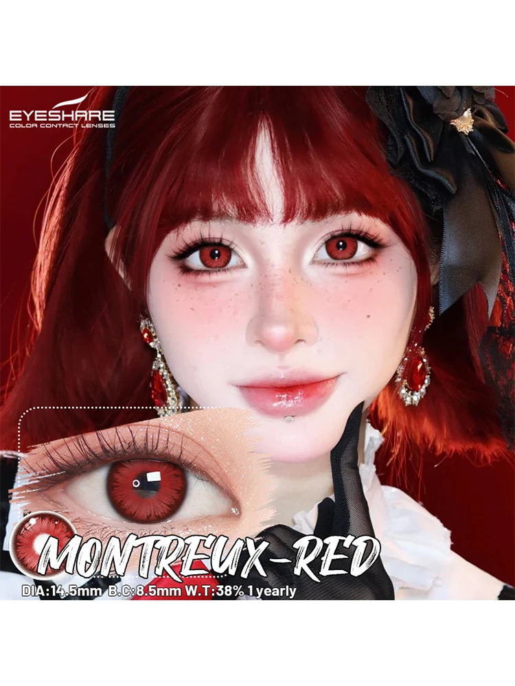 EYESHARE 1 Paar Anime Red Eye Linsen Farbkontaktlinsen Cosplay Blaue Augen Make-up Kontakt Halloween Rosa Kontakte Lila Linsen