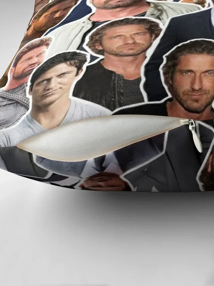 gerard butler photo collage Throw Pillow Cushions Cover Luxury Pillow Case Pillowcases Bed Cushions pillow