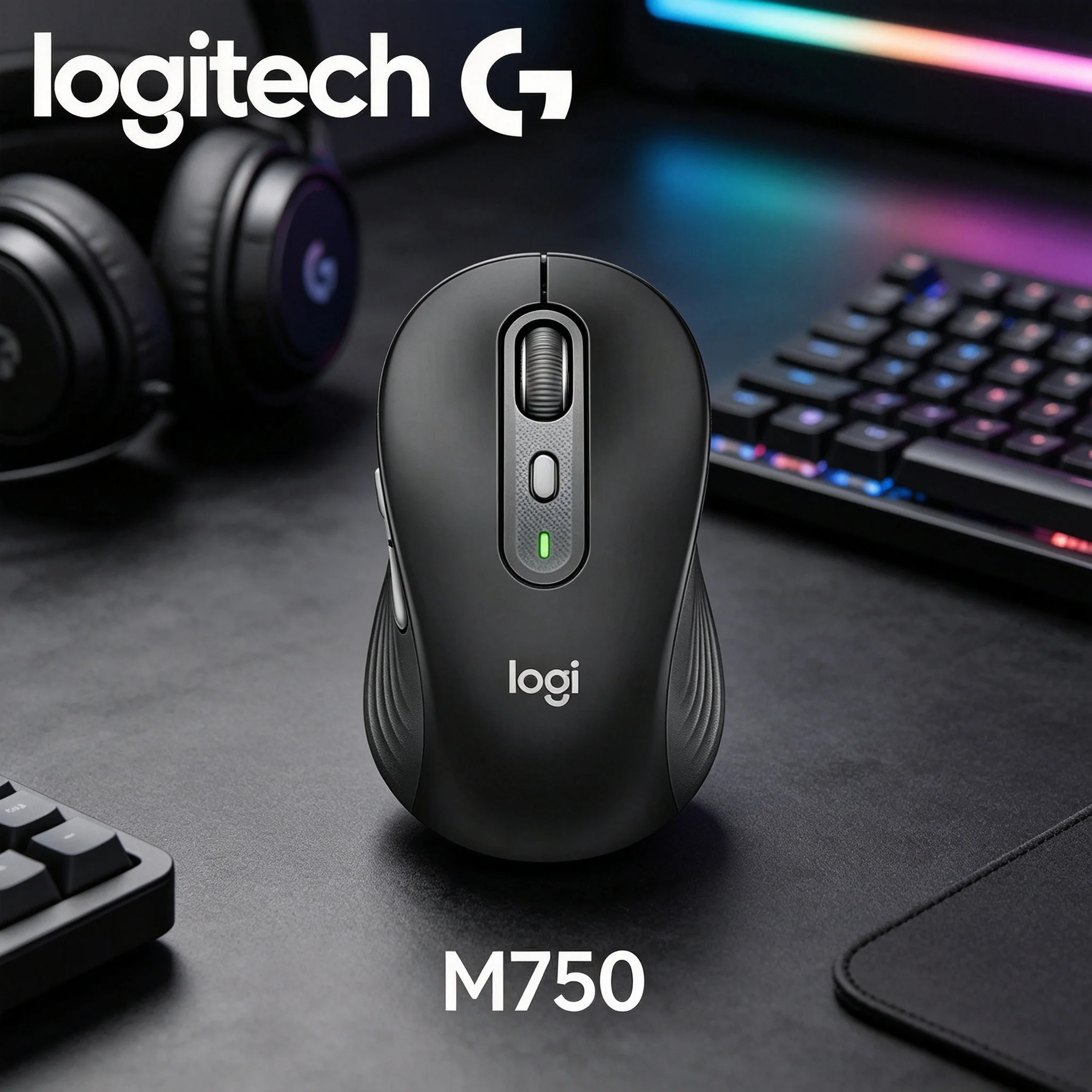Logitech M750 Wireless Bluetooth Mice Wide Compatibility Support Multiple System For Office Staff Student Home User