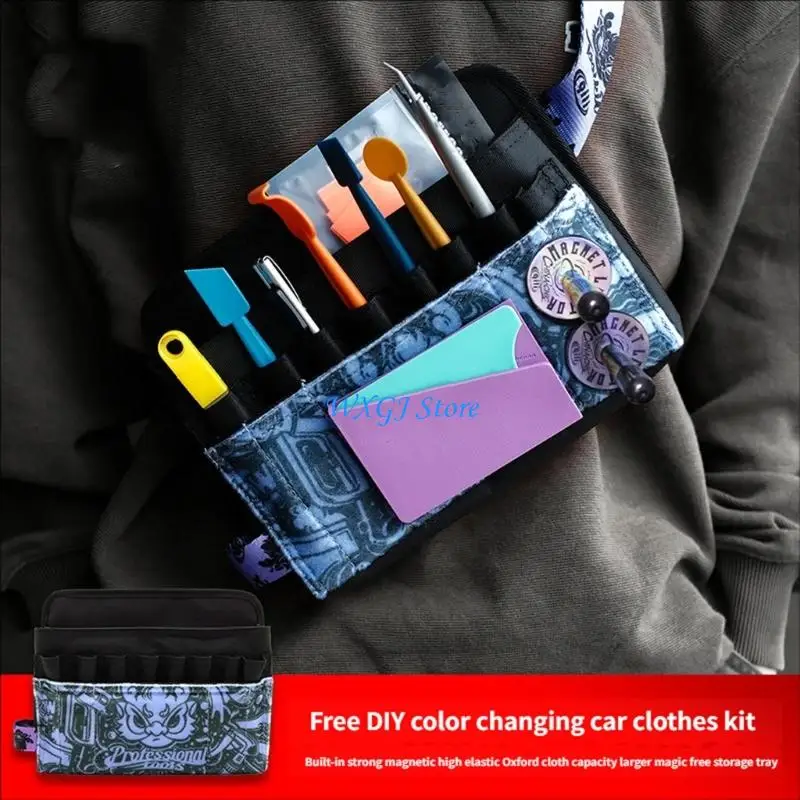 

37JE Window Tint Tools Apron,Waist Bag,Tool With Adjustable Belt Waterproof Oxfords Car Vinyls Wrapping Utility Belt