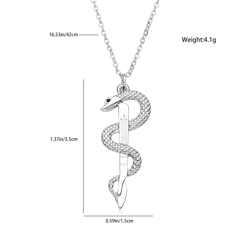 Schlange Skalpell Anhänger klassische medizinische Symbol Asclepius Serie Halskette Schmuck für Arzt Krankens ch wester Freunde Geschenk