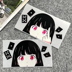 Anime Poker Girl Reflective Car Stickers Decor Motorcycle Scooter Auto Body Window Windshield Bumper Fuel Tank Accessories Decal