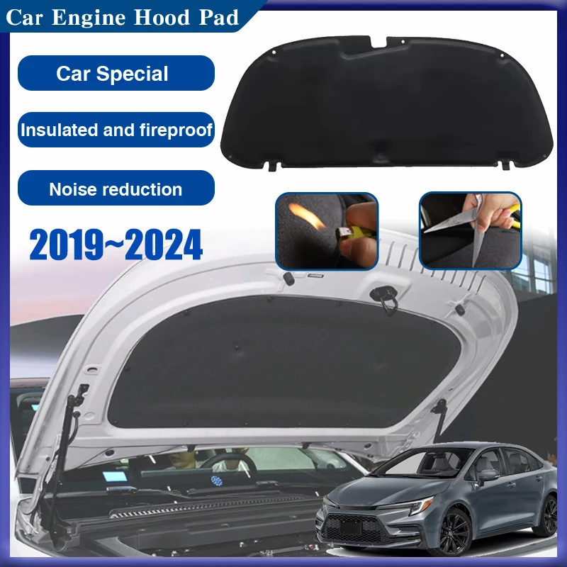 

For Toyota Corolla E210 Sedan 2019 2020 2021 2022~2024 Front Hood Engine Sound Heat Pads Soundproof Cotton Cover Car Accessories