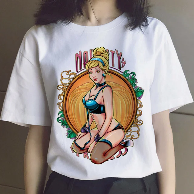 الرجعية الأميرة مغرفة الشرير الأميرة أوروبا عادية موضة التي شيرت المرأة Bf نمط زوجين موضة القوطية تي شيرت عيد الميلاد الأسرة #2