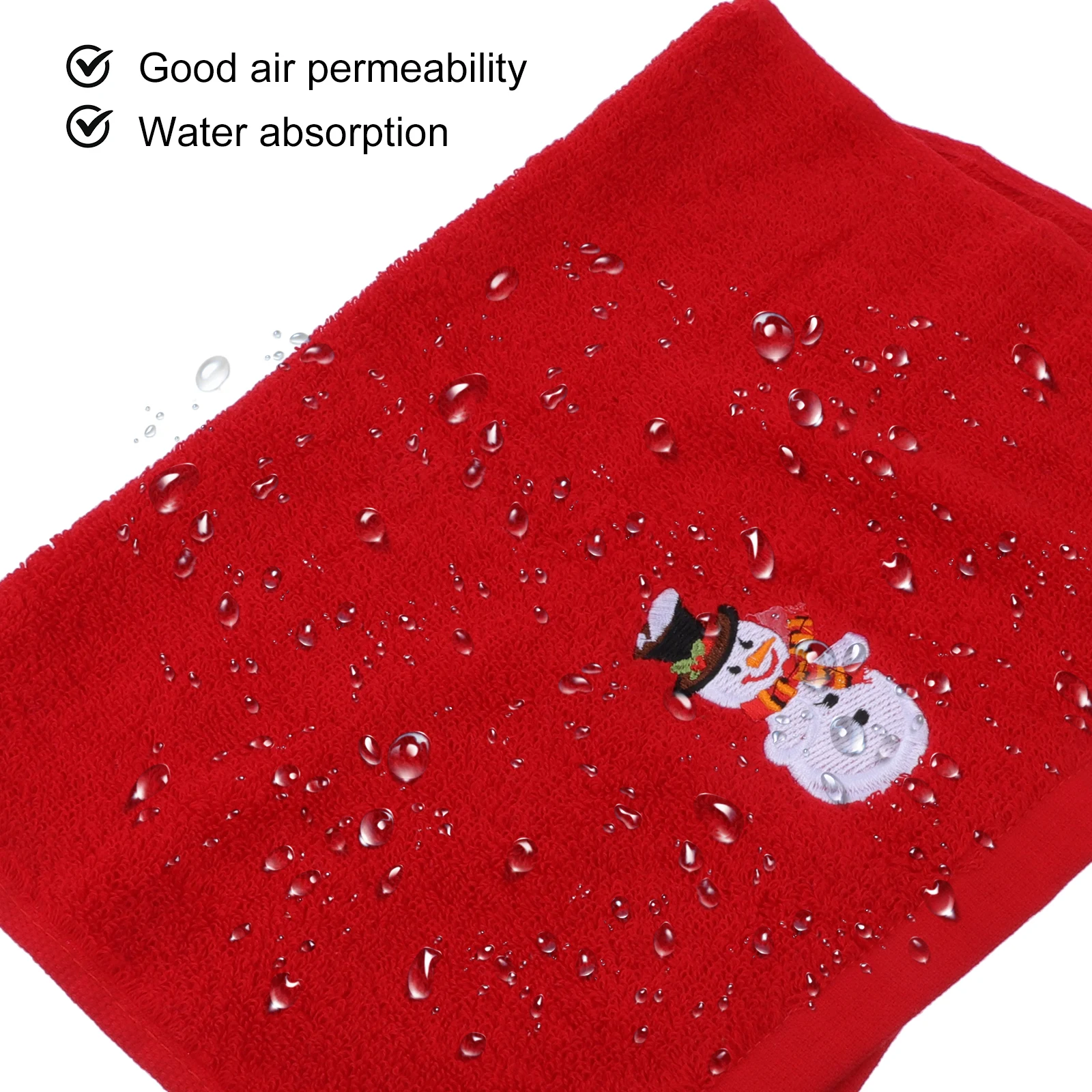 

2Pcs Embroidery Christmas Towels Soft Cotton Washcloths for Holiday Home Decor Party Decoration Xmas Gift Christmas Towel