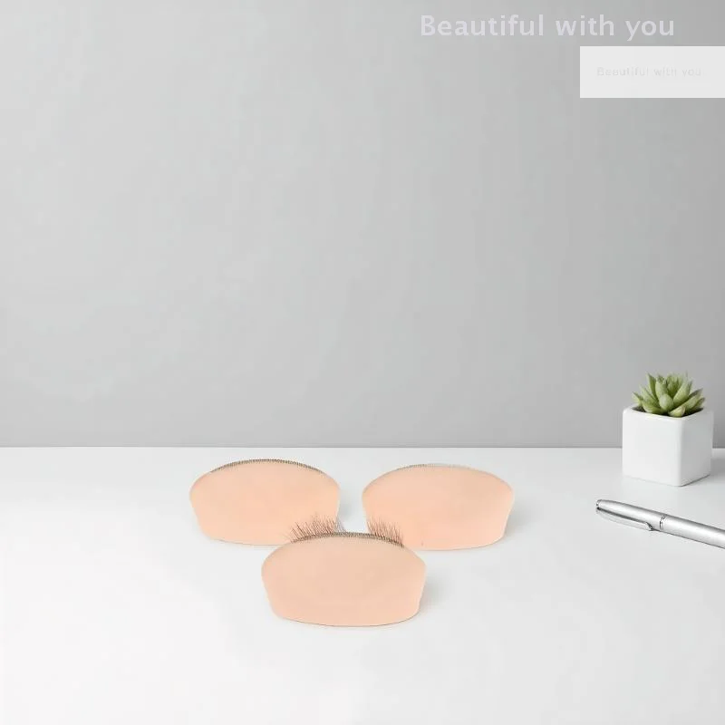 New1pcs Wimpern-Übungs-Silikonmodell mit realistischen Wimpernverlängerungen, wiederverwendbares Trainings-Augenlid-Wimpernverlängerungswerkzeug