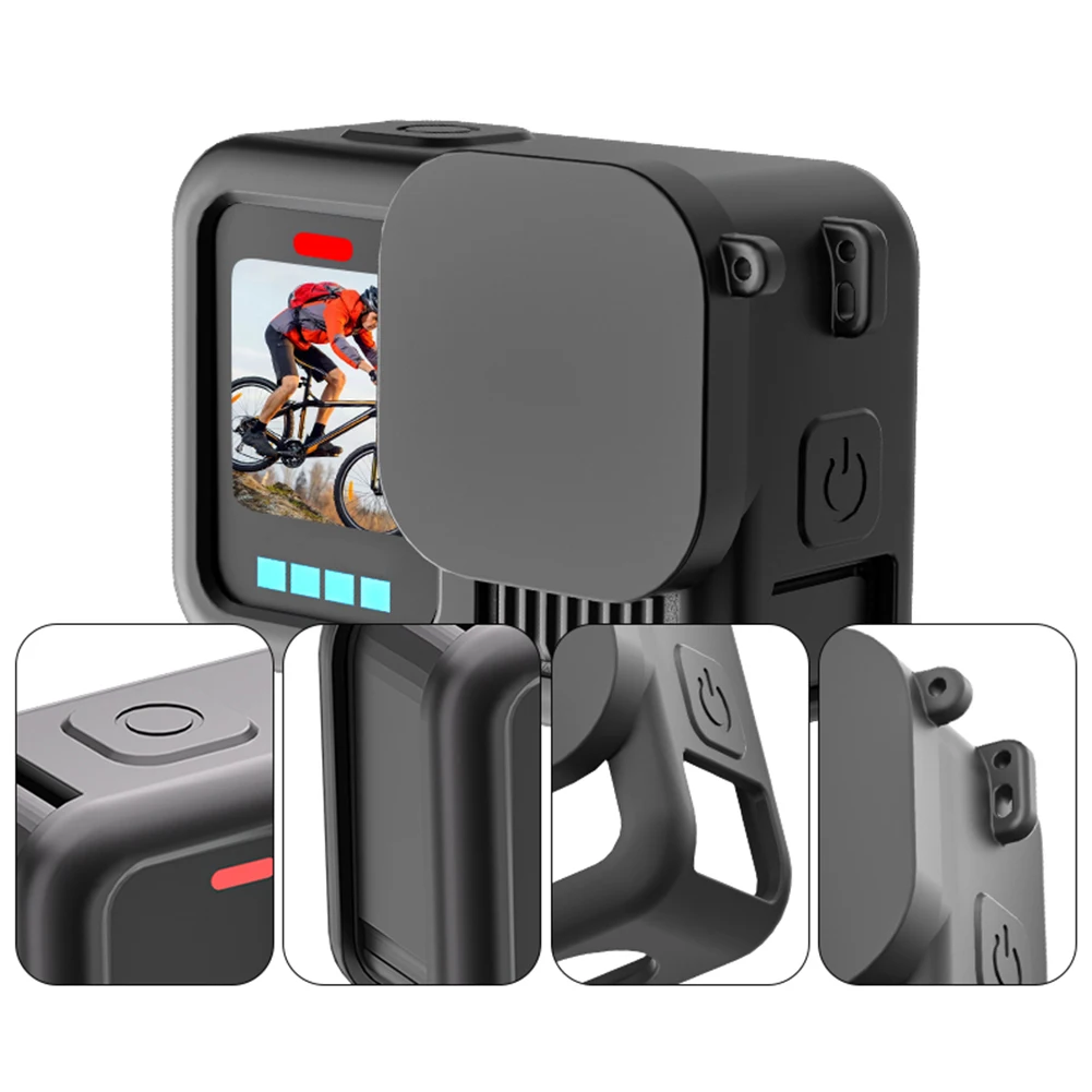 เคสซิลิโคนพร้อมฝาปิดเลนส์และเคสป้องกันกล้องกันรอยขีดข่วนสำหรับกล้อง Go Pro 13