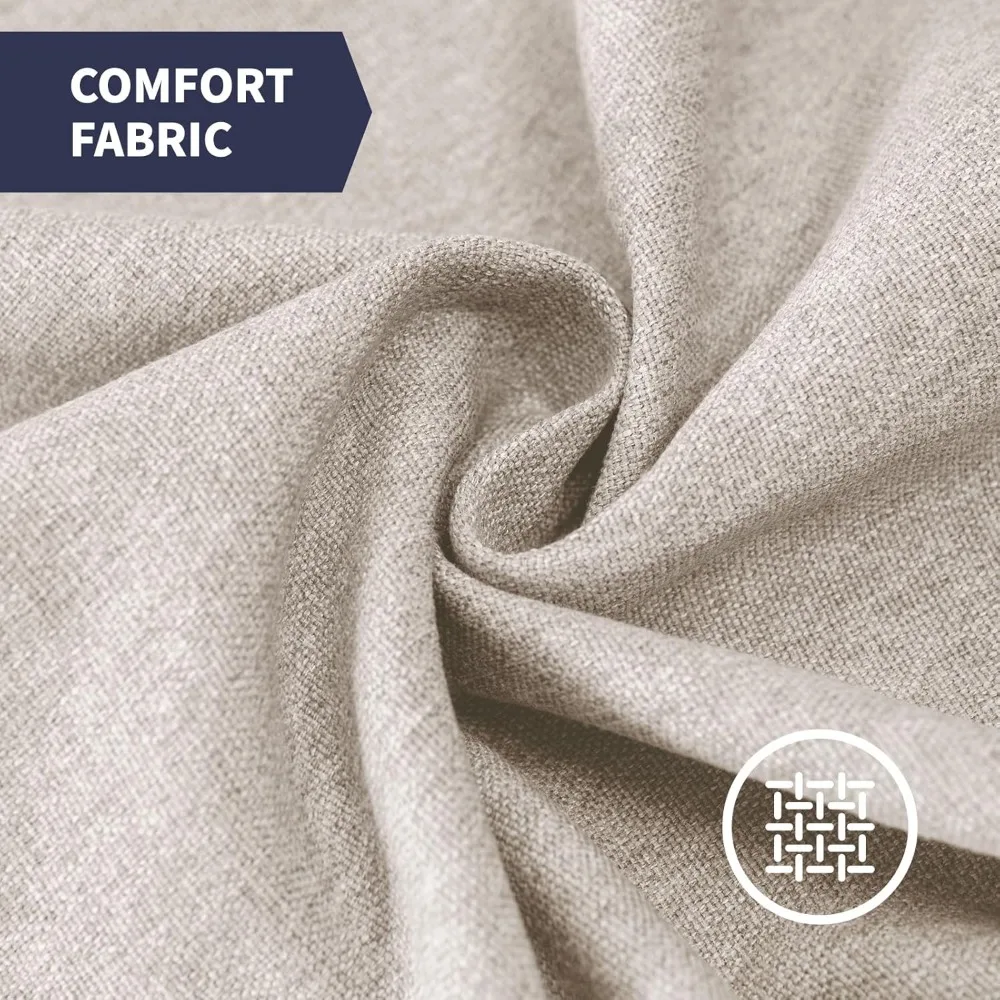 Set divano soggiorno, divano componibile e divano a due posti Set divani moderni divani set di mobili, gambe in legno a forma di zuccaTessuto di lino