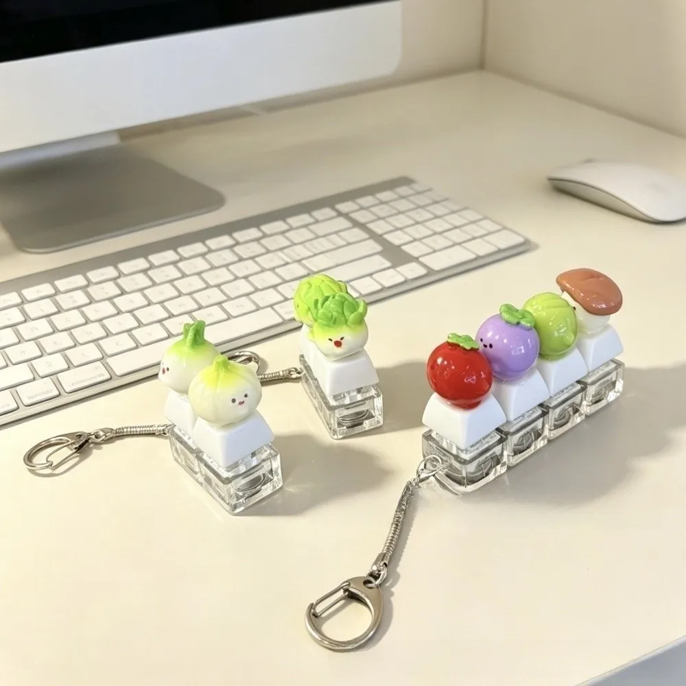 Finger Button Anti-stress Pendant Keyboard Vegetable Keycap Stress Relief Clicker Mechanical Pass The Time
