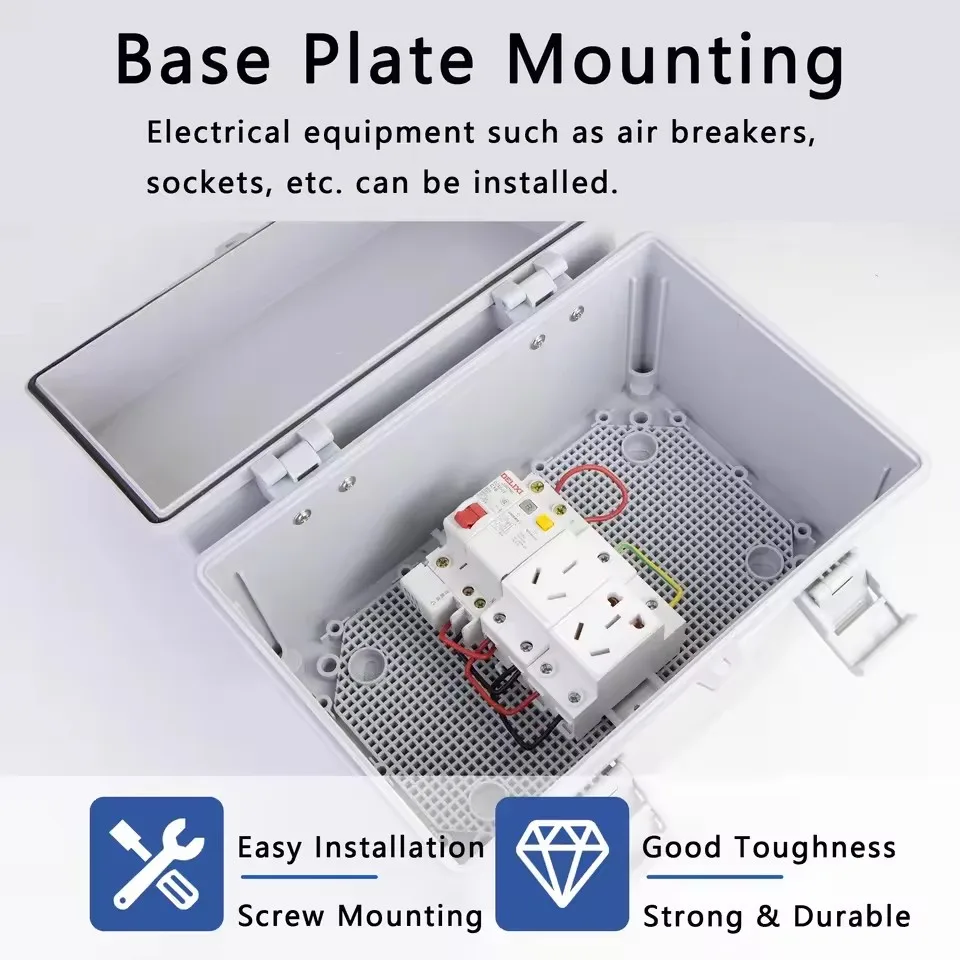 IP66 Waterproof Junction Box Gray/Transparent Electrical Enclosure ABS Plastic Connections Box Outdoor Power Distribution Case