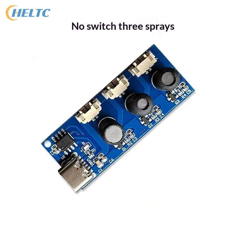 1*Circuit Board DC 5V Single Module Three Spray Electrified Direct Spray No Switch Ultrasonic Atomizer Humidifier Module Type C