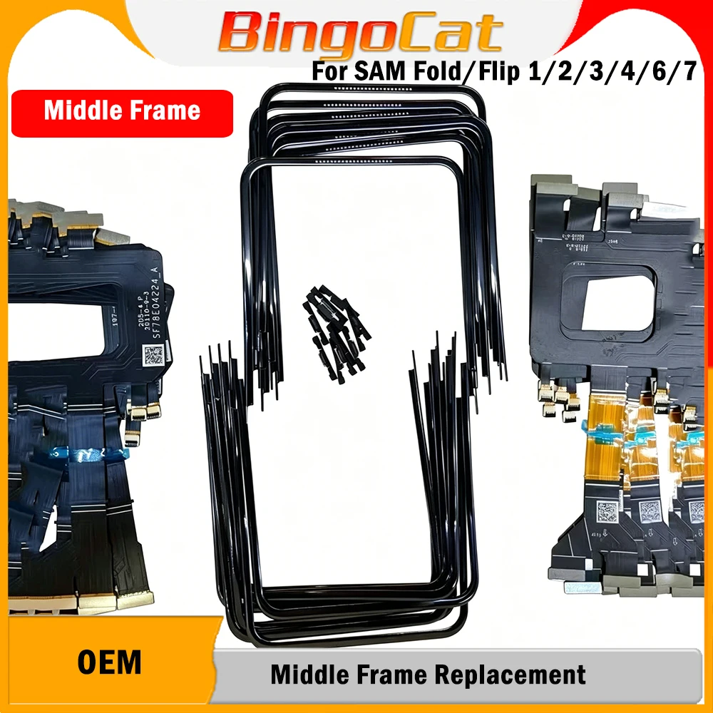 Novecel For Samsung Galaxy Z Flip 3 4 5 6 Z Flip5 Flip6 Flip4 Front Screen Stand Middle Bezel Frame LCD Display Bracket Hoder