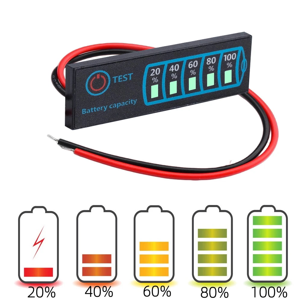 1S-8S 18650 Li-ion Lipo Lithium 5-30V Lead Acid Battery Level Indicator Tester LCD Display Meter Module Capacity Voltage Meter