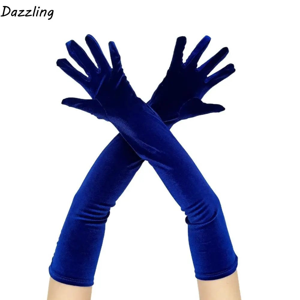

Elegant Plush Golden Velvet Gloves Elastic Keep Warm Party Gloves Photography Props Cosplay Etiquette Mittens Dinner Dress