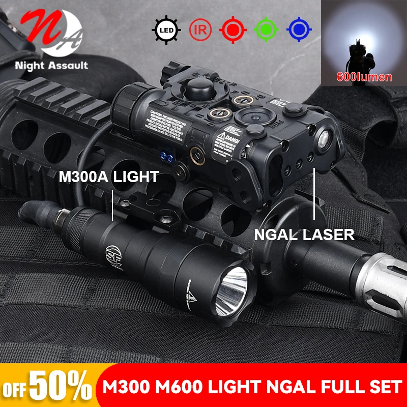 

WADSN Tacti NGAL Red Green Blue Indicator Surefir M300A M600U Hunting Scout Light With AXON Dual Control Switch Fit 20MM Rail