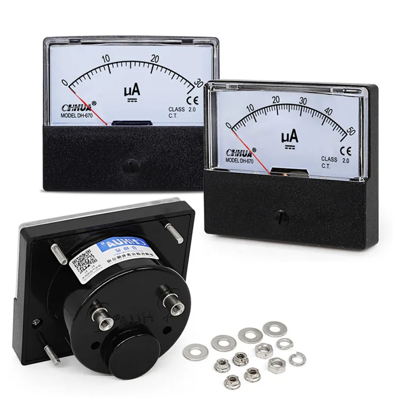 DH-670 dc ac מיקרו-אמפר מטר 30ua 50ua 100ua 200ua 300ua 500ua 300ua 500ua 500ua 1000ua מד מטר