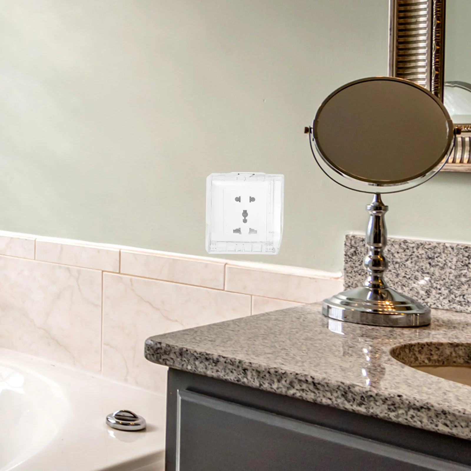 

4pcs Waterproof Socket Cover 120-Degree Flip Splash-Proof Wall Outlet Box For Bathroom Kitchen Living Room Plastic Protector