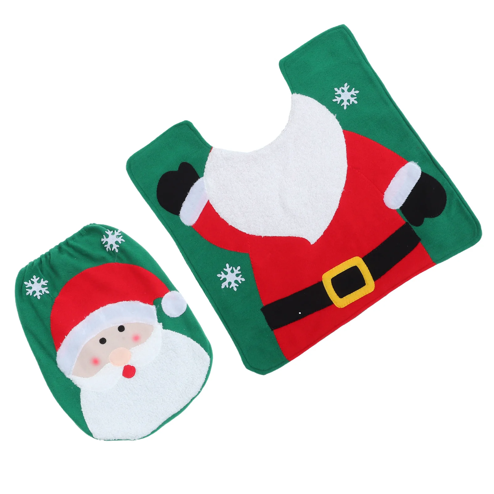 

Christmas Toilet Cover Decorations Xmas Seat Floor Cushion Set Removable Easy Clean Bathroom Lid Protector Home Practical