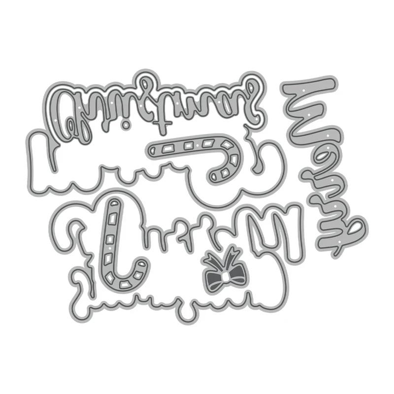 Merry Christmas Shaker Cutting Dies DIY Scrapbooking Supplies Metal Dies Knife Mold For Card Making Albums Decor