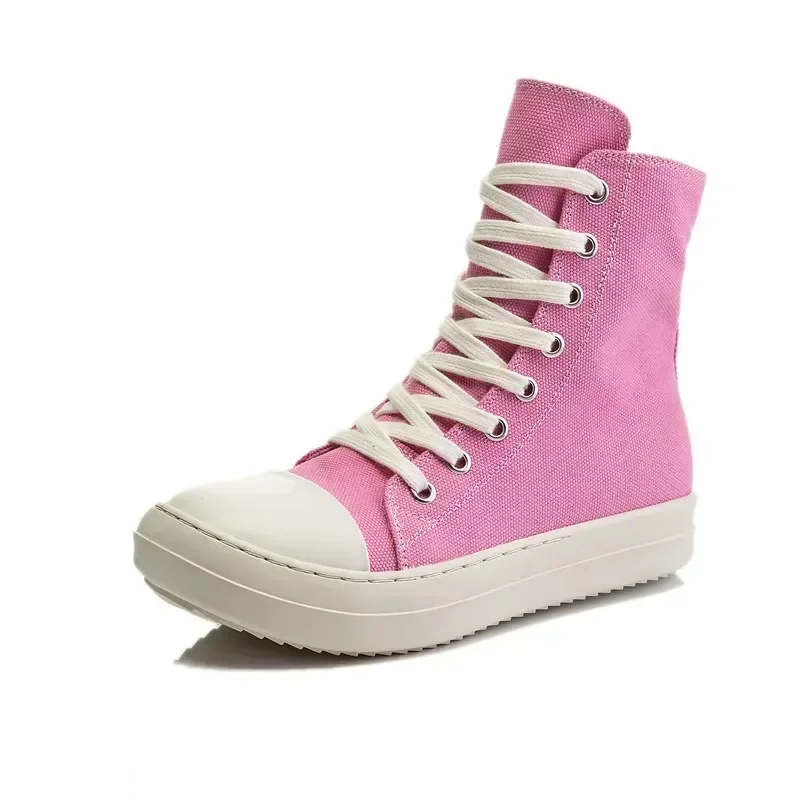 

Rick High-quality Ro High Top Canvas Shoes Spring and Autumn New Thick Soled Car Sewing Trend Pink Student Casual Board Shoes