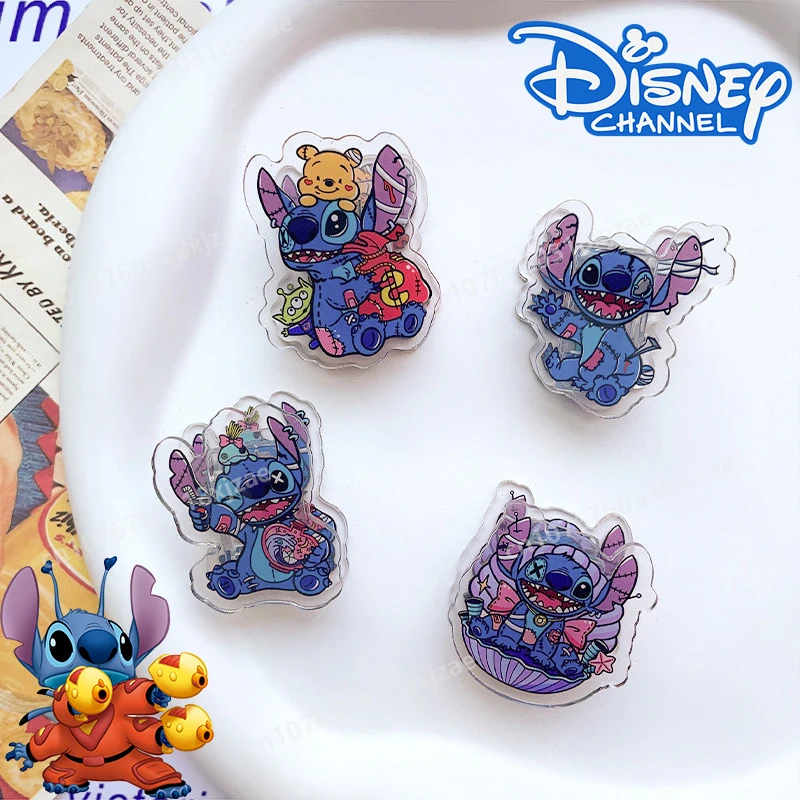 

New Disney Stitch Acrylic Sticky Note Clip Cartoon Kawaii High Appearance Pp Book File Clips Hand Ledger Clip Decoration Gifts