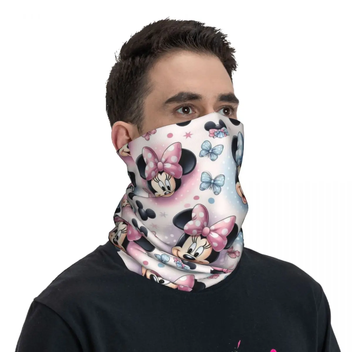 Personalizado Mickey Mouse invierno diadema calentador de cuello hombres mujeres esquí caza tubo bufanda cara Bandana polaina