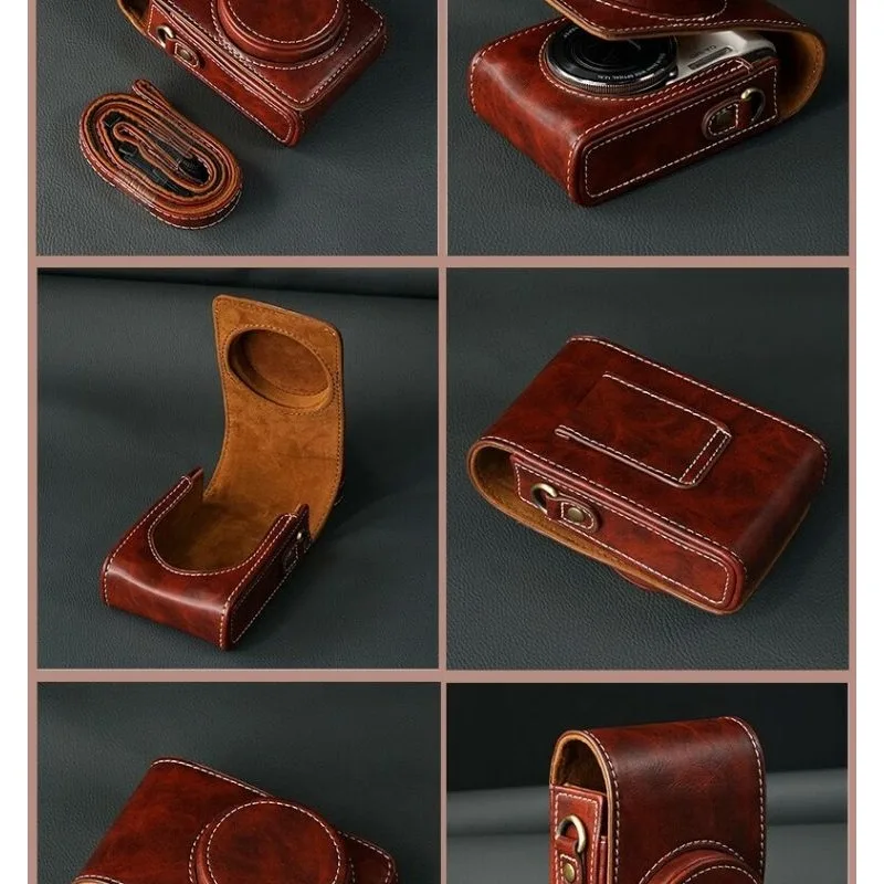 Buffalo Leather Camera Case Bag Cover for Canon SX740 HS SX730 G7X Mark II III G7X2 G7X3 Sony ZV1II ZV1F ZV1M2