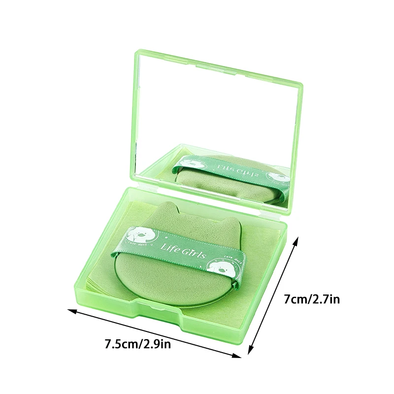 100 Sheets Facial Oil-Blotting Paper With Case Mirror Puff For Makeup Setting Portable Oil-Control Oil-absorbing Wood Pulp Paper