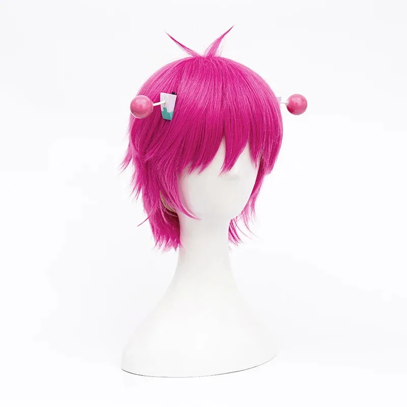 zz04zz12東京アニメ災難の人生 K. Saiki Kusuo コスプレショートピンク人工毛ヘアピン + ウィッグキャップ