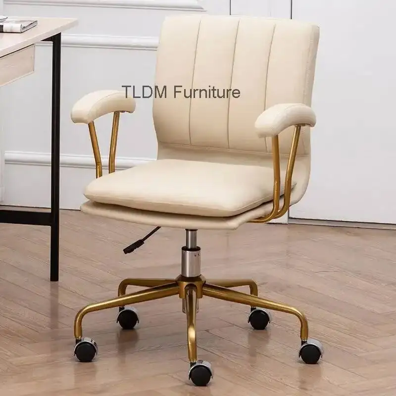 

Компьютерный стул для домашнего кабинета, мягкая подушка, эргономичная спинка, стол, учебный стул, офисный подлокотник, вращающиеся стулья, табурет для макияжа для спальни