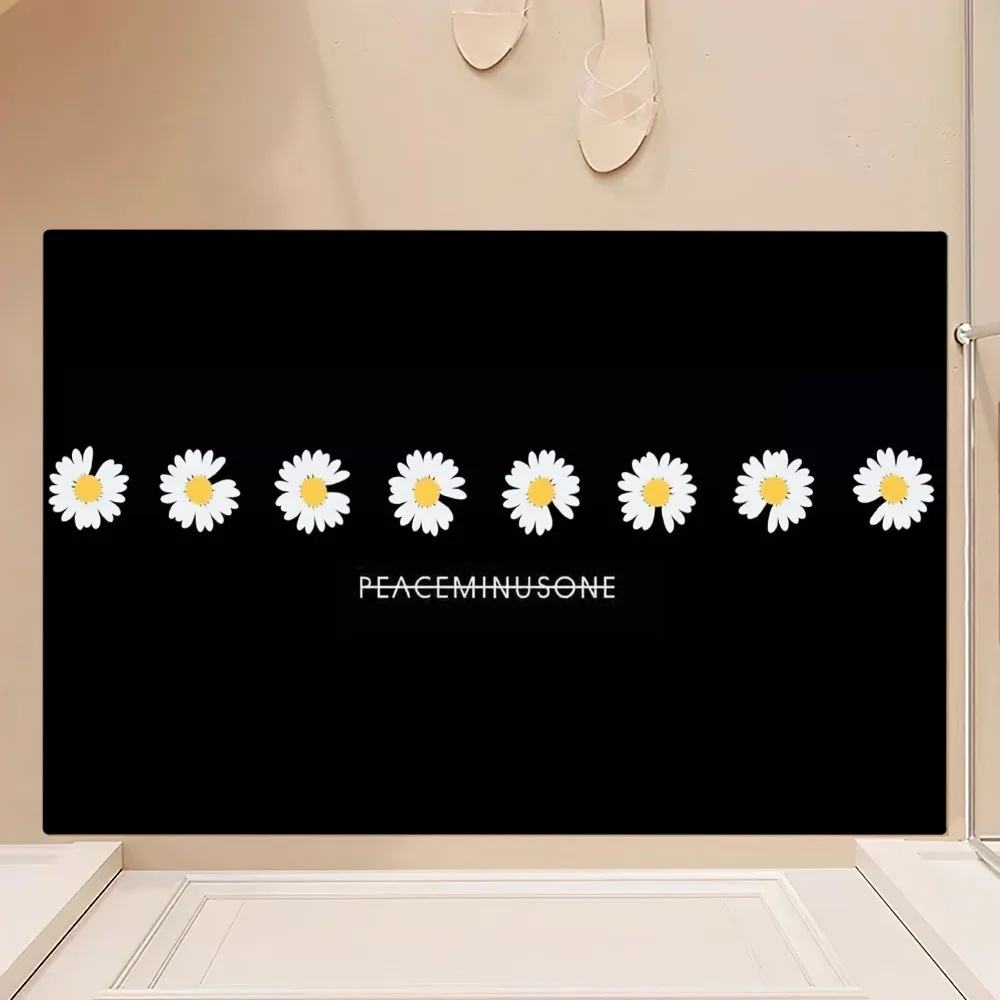 G-Dragon P-Peaceminusone Daisy Floor Mat Bedroom Kitchen Door Bath House Super Absorbent Foot Non-slip