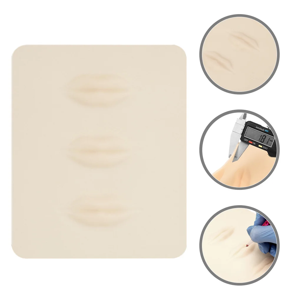 

Silicone Practice Skin for Lip Tattoos 3D Embroidered Fake Sheets Human Texture Beginners Extra Space Thick Opposite Side Use