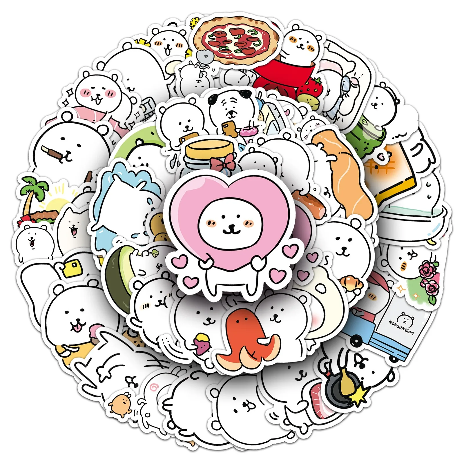 10/50PCS Cute Funny Joke Bear‌ Sanrio Stickers Kids Toy Funny Hello Kitty Cartoon Decals DIY Phone Notebook Stationery Sticker