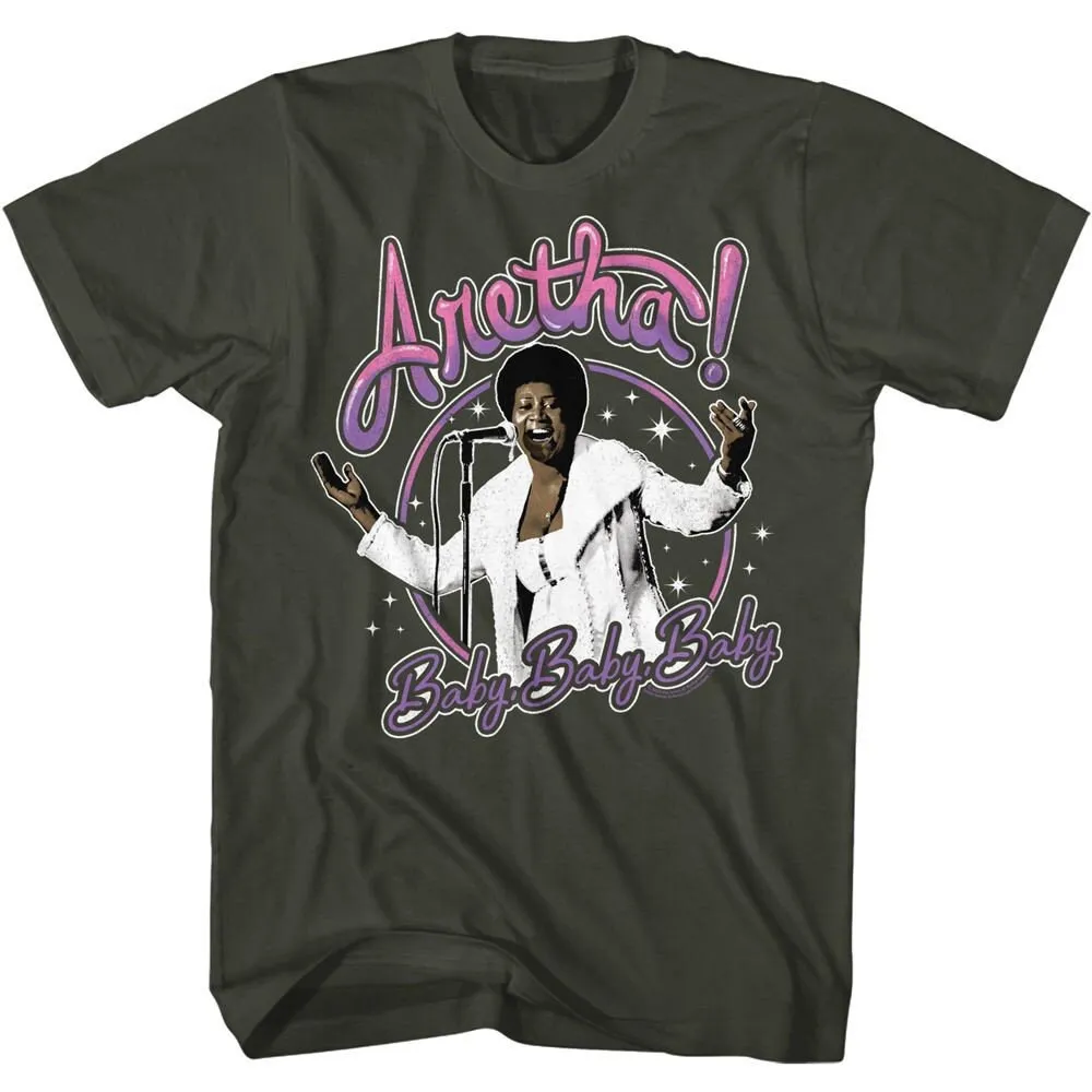 Aretha Franklin Baby Smoke Adult T Shirt