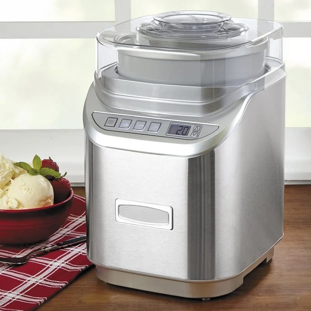 HAOYUNMA Ice Cream Maker Machine, 2 Quart, Frozen Yogurt, Gelato, Sorbet Maker, LCD Screen and Timer