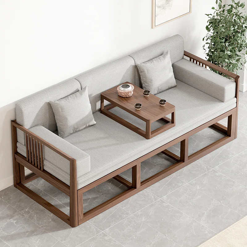 New Chinese Arhat bed retractable full solid wood push-pull bed folding dual-purpose sleeping and lying flat small apartment box