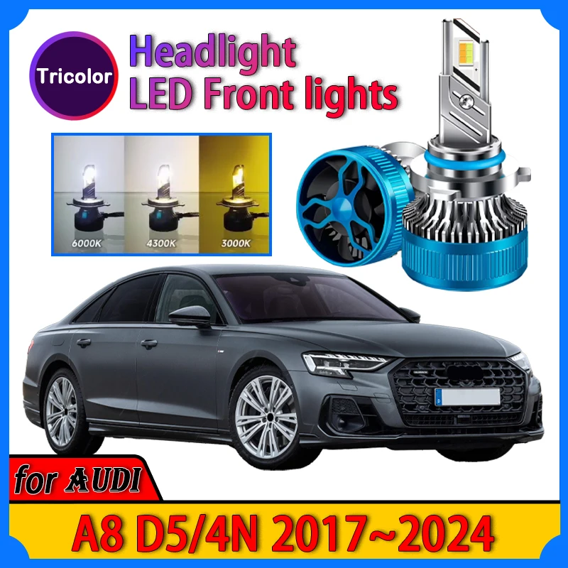 

Светодиодная фара для Audi A8 D5/4N MK4 2017-2024 Plug and Play Модифицированная лампа Сильный белый свет Трехцветная регулировка Автозапчасти