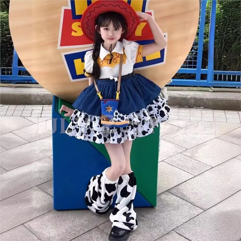 

Cartoon Amusement Park Outfit Jessie Cosplay Girls Costume Short Skirt Movie Wigs Women Cowboy Halloween Christmas Party Clothes