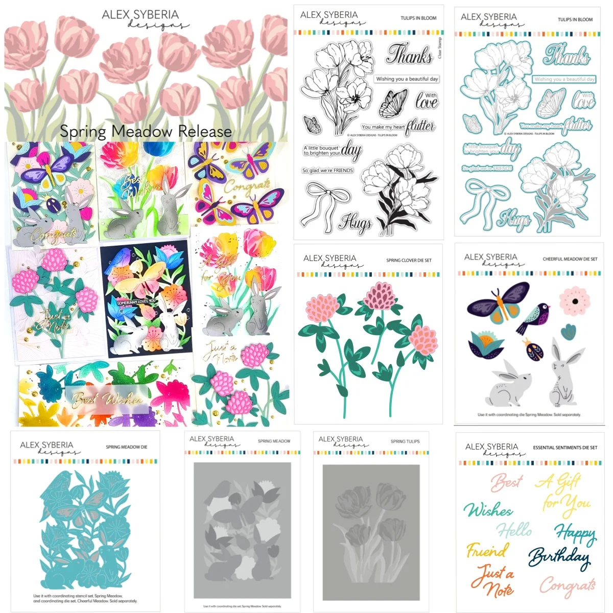 

Spring Clover Tulips Butterfly Meadow Metal Cutting Dies Clear Stamps Stencils for DIY Making Card Scrapbook Craft Template 2025