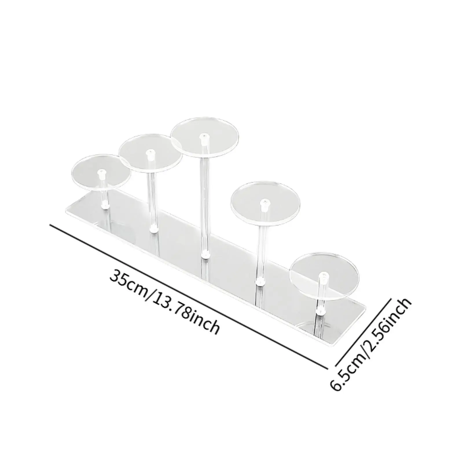 Acryl displaystandaardhouder met 5 ronde lagen voor figuren Cupcake standaard transparant voor speelgoed parfum oorbel cupcake poppen