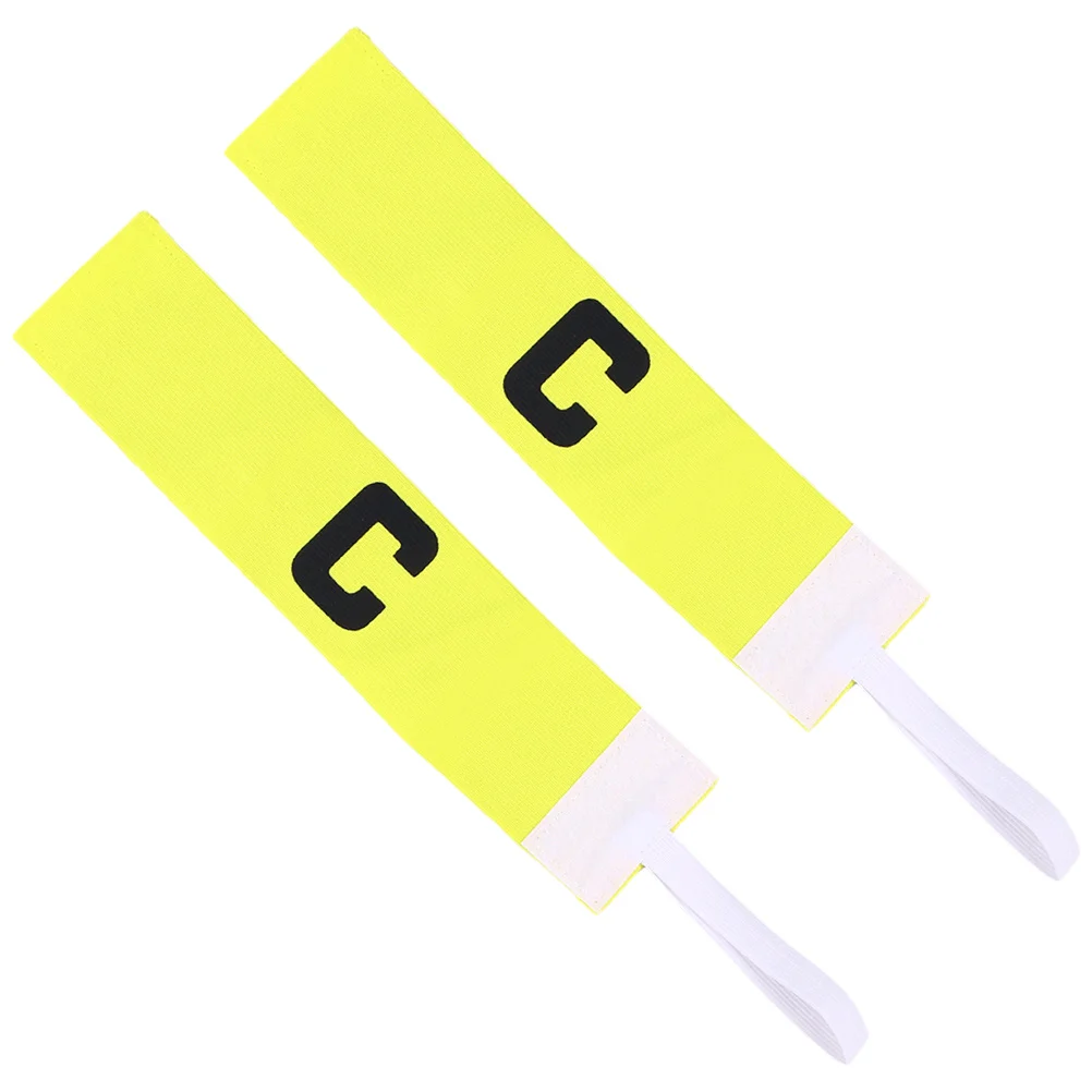 

2 Pcs Soccer Balls Football Training Supplies Captain C-label Armband Yellow Wear-resistant Bands for Accessory Armbands Child