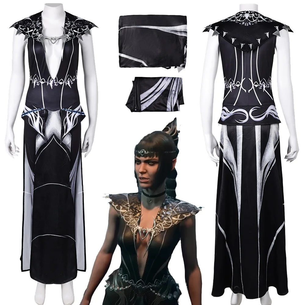 Women Shadowheart Cosplay Game Baldur Cos Gate Costume Romantic Robe Pants Dress Battle Clothes Halloween Party Fantasia Suit