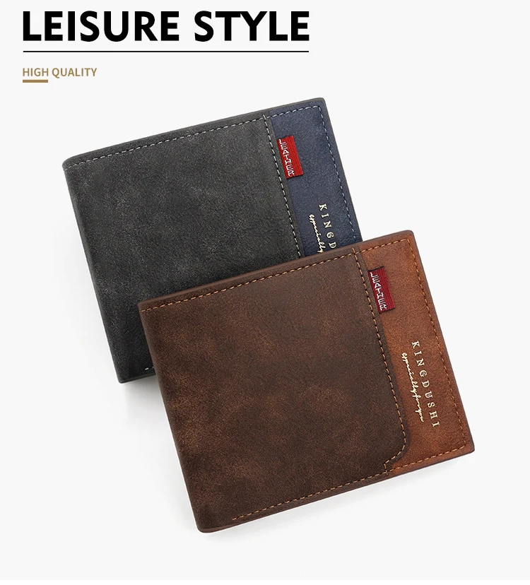 Kostenloser Name Gravur neue Männer kurze Brieftaschen hochwertige klassische Karten halter einfache männliche Geldbörse Reiß verschluss Münz tasche Männer Geld klammern – Detail 10