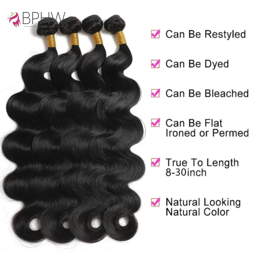 Peruvian Body Wave Human Hair Bundles Raw Virgin 100% Unprocessed Weave Human Hair Extensions 1 3 4 Bundles Deals Natural Color