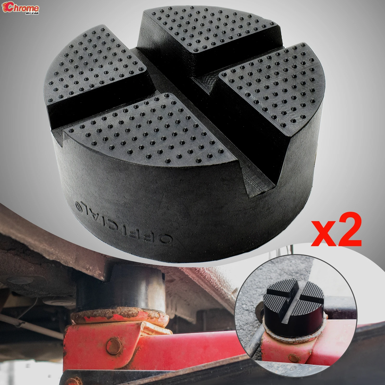 2x Rubber Car Jack Stand Pad Slotted Floor Frame Rail Adapter Protector Jackiing Tool Thickened Antislip Adaptor Support Pads