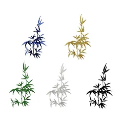 1 Piece Iron on Embroidery Big Small Size Bamboo Branch Stickers DIY Cheongsam Box Bag Patch Decoration Adhesive Backing