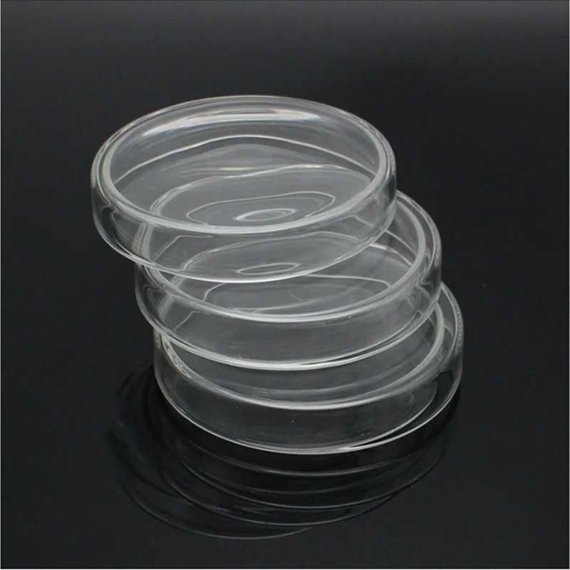 60/75/90/100/120mm with Lids Laboratory Bacterial Yeast Borosilicate Glass Petri Culture Dish