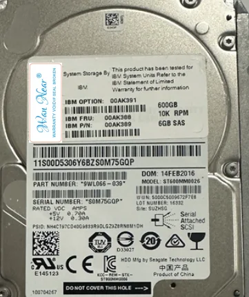 

For 600GB 10K SAS HDD ST600MM0026 00AK389 00AK388 00AK391