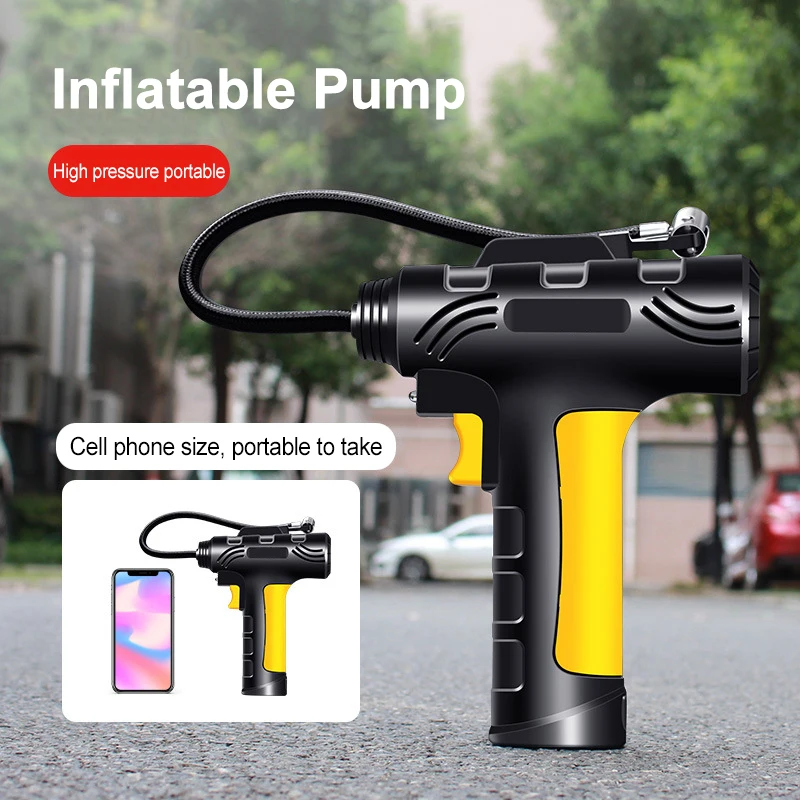 120W Wireless/Wired Car Air Pump Electric Portable Car Air Compressor Tire Air Pump 150PSI For Car Bike Motorcycle Tyre Inflator